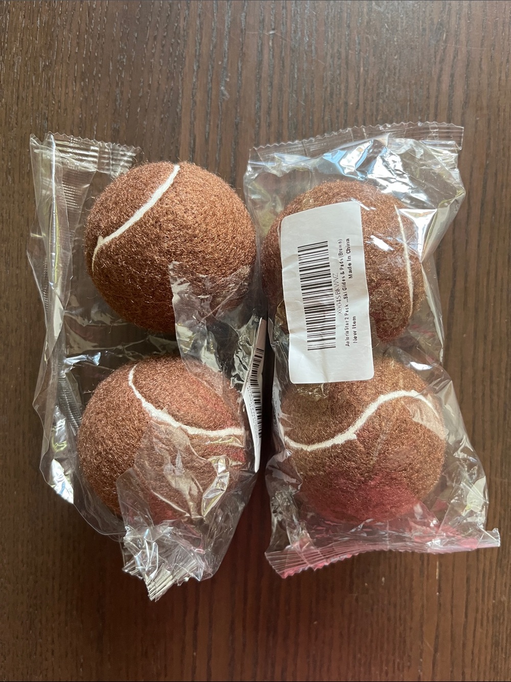 Brown Tennis Balls - Pack of 4